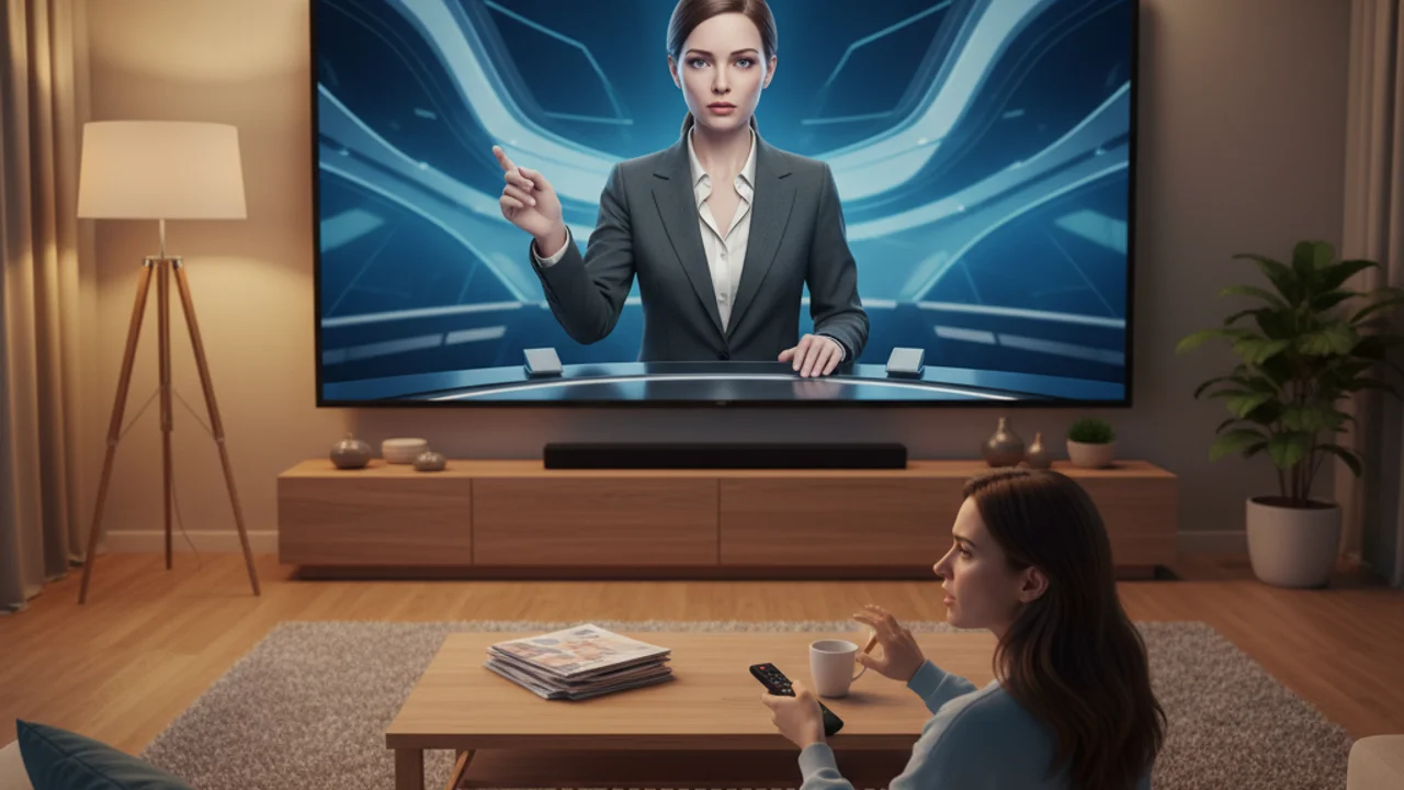 AI news anchor ក្លែង news broadcast