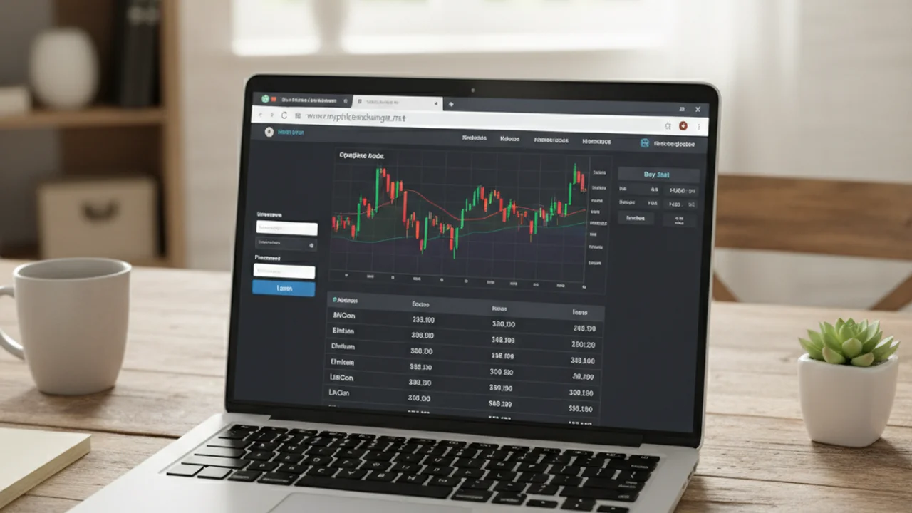 Comparação lado a lado de uma página de início de sessão real de uma exchange de cripto e do seu clone perfeito de burla