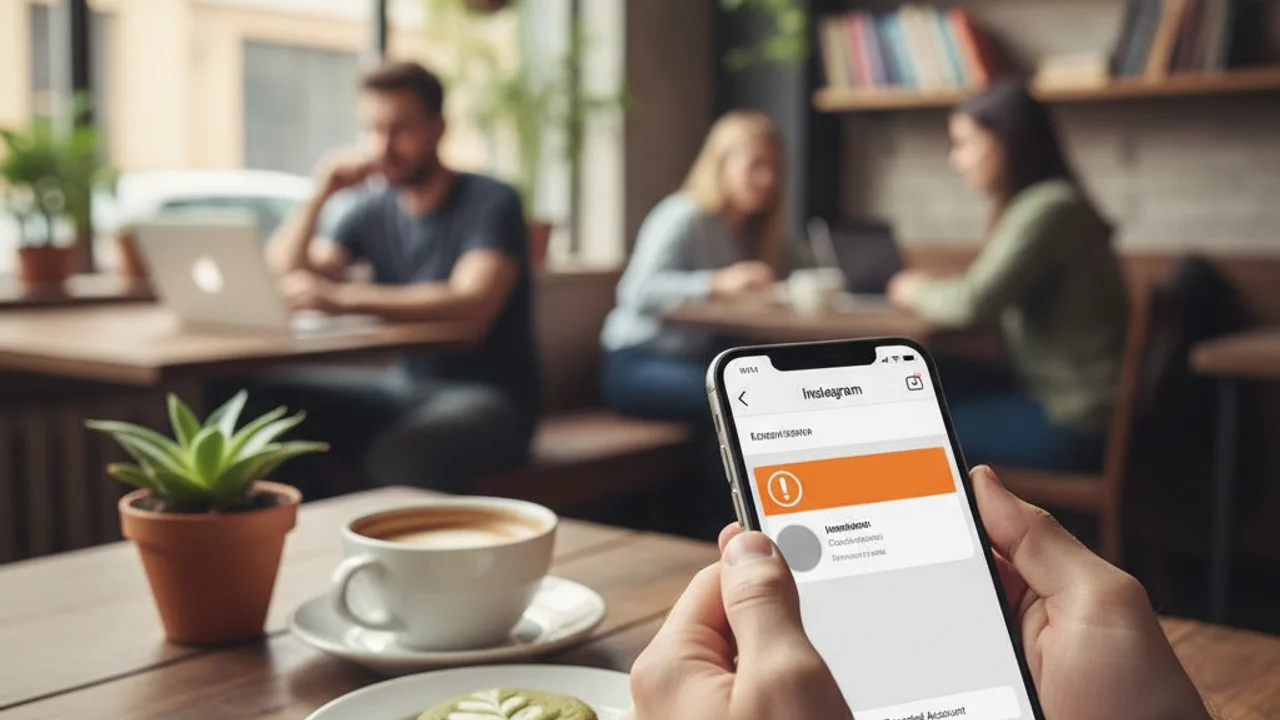 Panel tetapan privasi Instagram yang menunjukkan konfigurasi keselamatan yang disyorkan untuk mencegah akses akaun penipuan