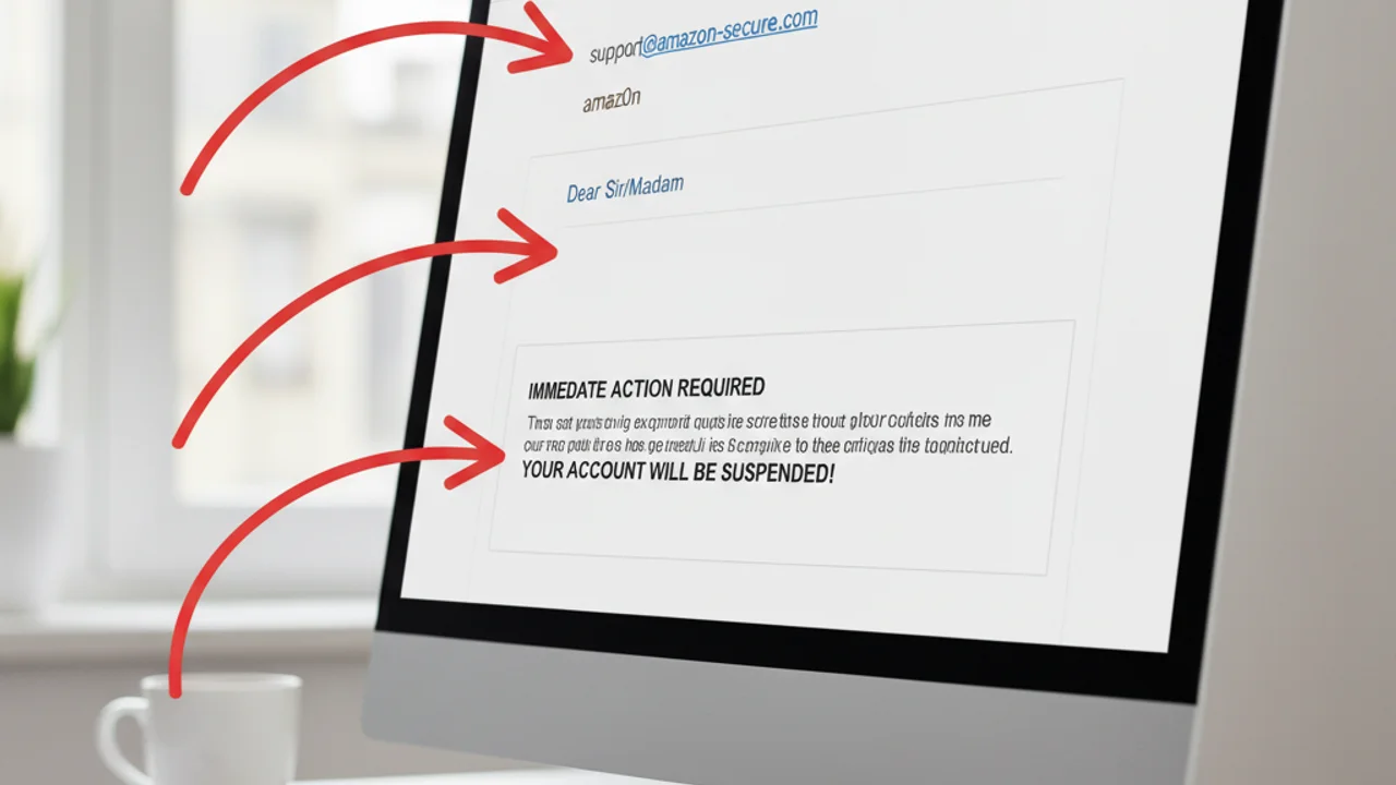 Srovnání legitimního e-mailu a phishingového e-mailu generovaného umělou inteligencí vedle sebe, zdůrazňující téměř identický vzhled