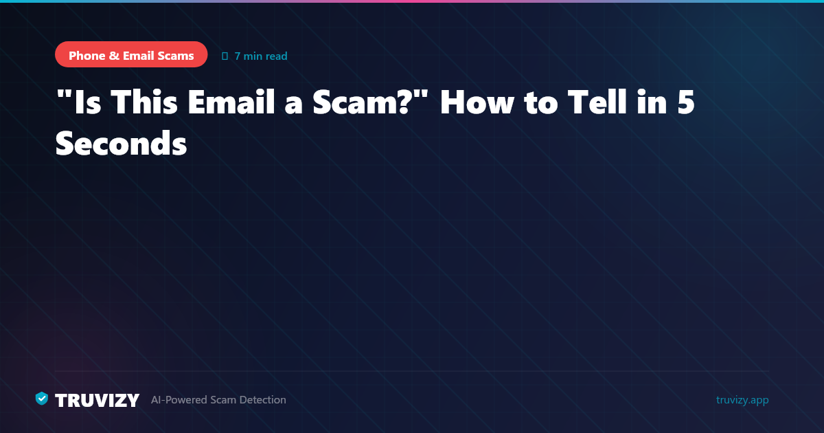 "Is This Email a Scam?" How to Tell in 5 Seconds — Truvizy